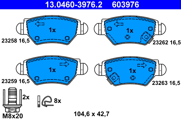 Brake Pad Set, disc brake (13.0460-3976.2)