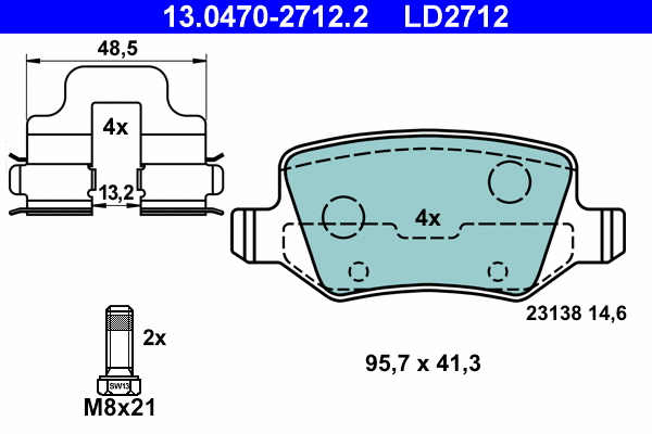 Brake Pad Set, disc brake (13.0470-2712.2)