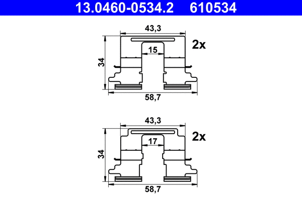 Accessory Kit, disc brake pad (13.0460-0534.2)