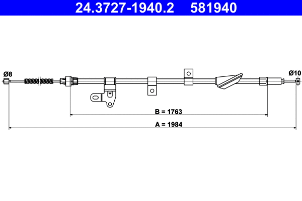 Cable Pull, parking brake (24.3727-1940.2)