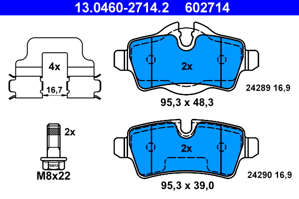 Brake Pad Set, disc brake (13.0460-2714.2)