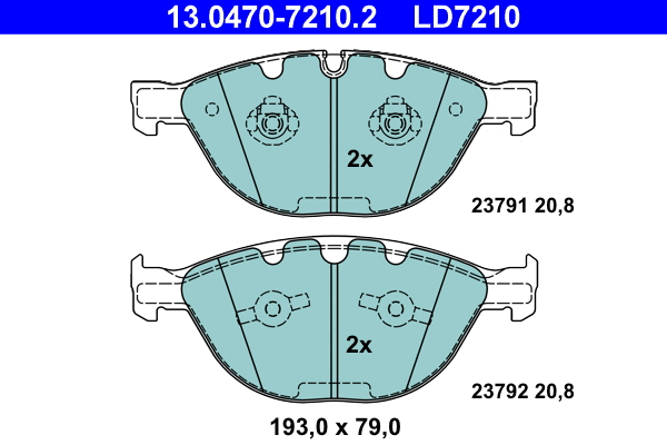 Brake Pad Set, disc brake (13.0470-7210.2)