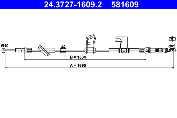 Cable Pull, parking brake (24.3727-1609.2)
