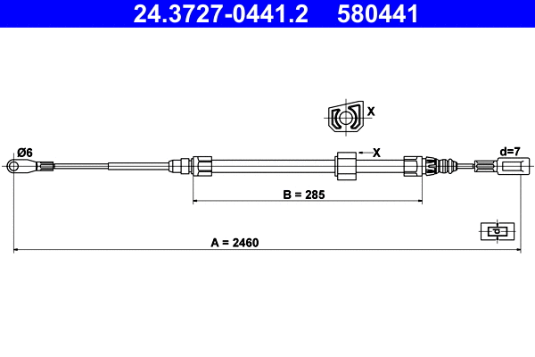 Cable Pull, parking brake (24.3727-0441.2)