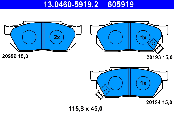 Brake Pad Set, disc brake (13.0460-5919.2)