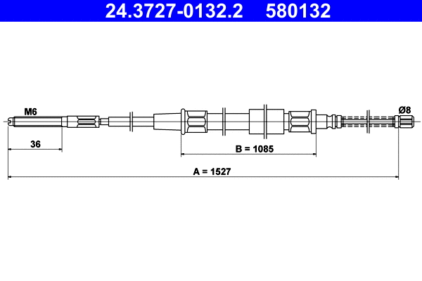Cable Pull, parking brake (24.3727-0132.2)