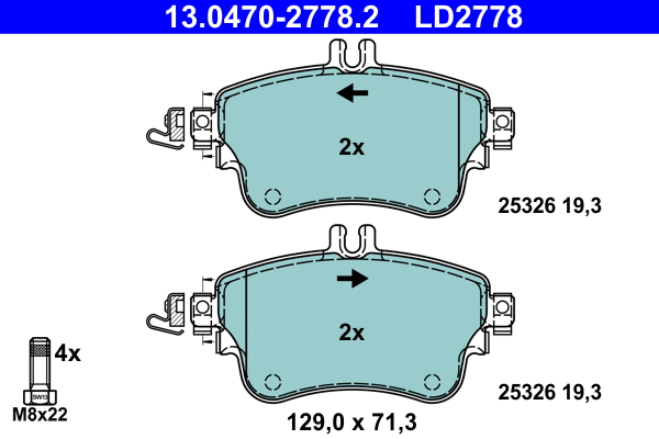 Brake Pad Set, disc brake (13.0470-2778.2)