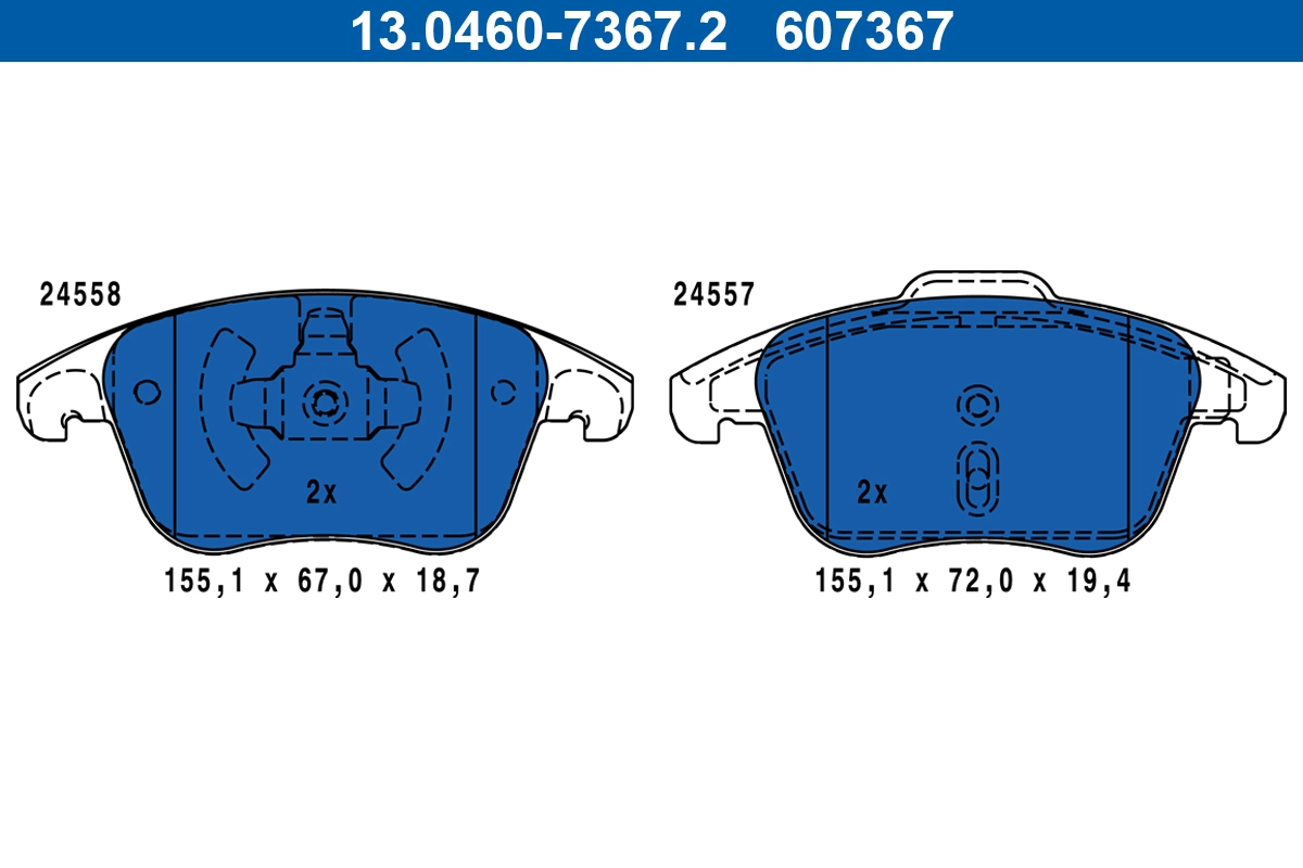 Brake Pad Set, disc brake (13.0460-7367.2)