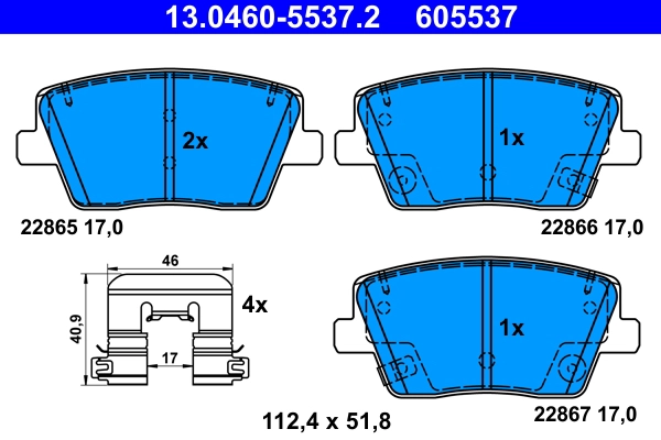 Brake Pad Set, disc brake (13.0460-5537.2)