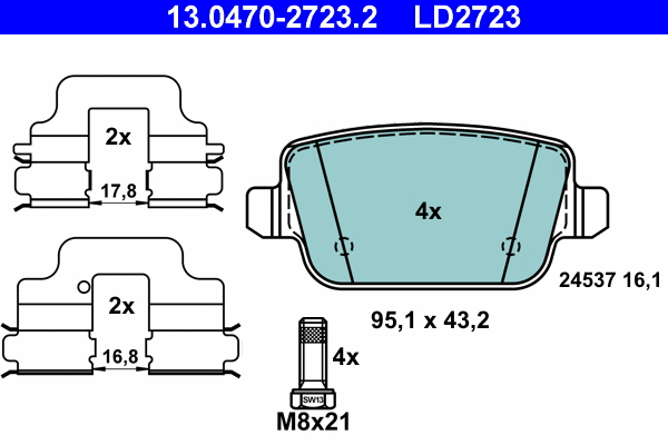 Brake Pad Set, disc brake (13.0470-2723.2)