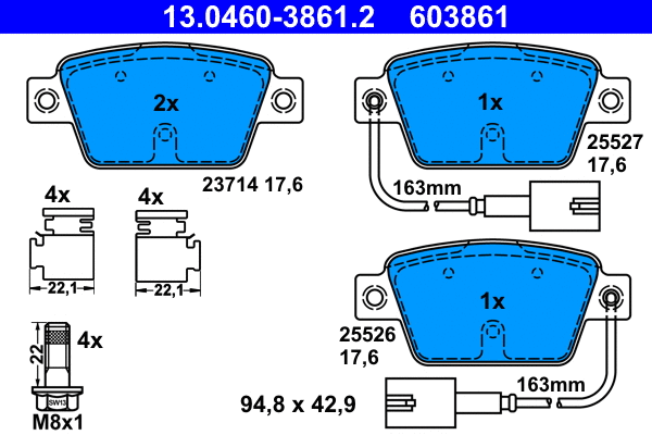 Brake Pad Set, disc brake (13.0460-3861.2)
