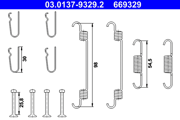 Accessory Kit, parking brake shoes (03.0137-9329.2)