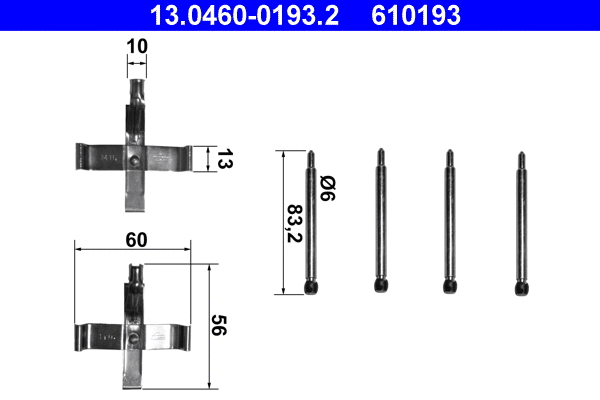 Accessory Kit, disc brake pad (13.0460-0193.2)