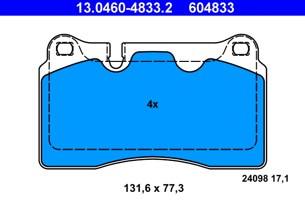 Brake Pad Set, disc brake (13.0460-4833.2)