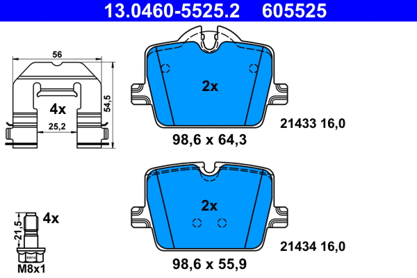 Brake Pad Set, disc brake (13.0460-5525.2)