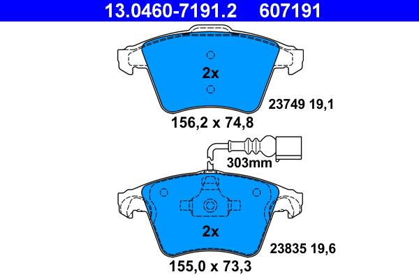 Brake Pad Set, disc brake (13.0460-7191.2)