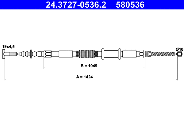 Cable Pull, parking brake (24.3727-0536.2)