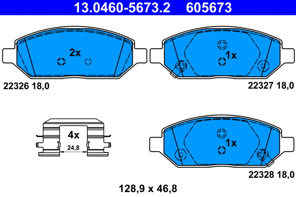 Brake Pad Set, disc brake (13.0460-5673.2)