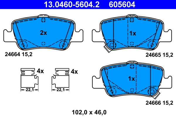 Brake Pad Set, disc brake (13.0460-5604.2)