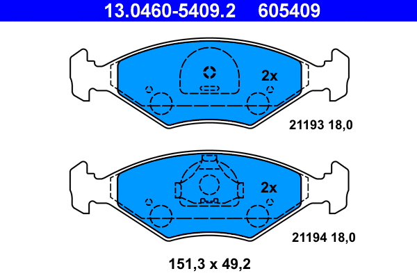 Brake Pad Set, disc brake (13.0460-5409.2)