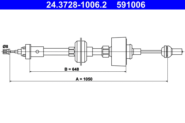 Cable Pull, clutch control (24.3728-1006.2)
