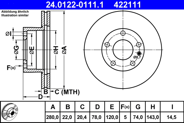 Brake Disc (24.0122-0111.1)