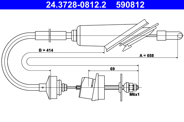 Cable Pull, clutch control (24.3728-0812.2)