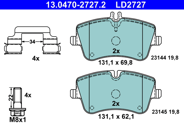 Brake Pad Set, disc brake (13.0470-2727.2)