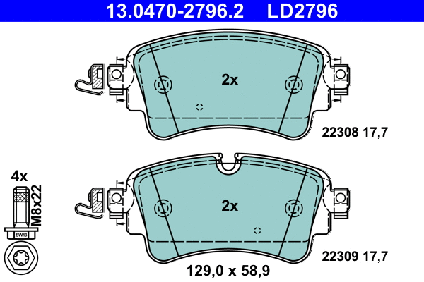 Brake Pad Set, disc brake (13.0470-2796.2)