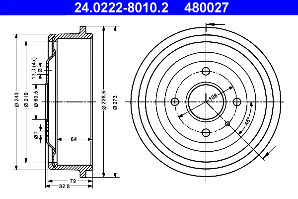 Brake Drum (24.0222-8010.2)