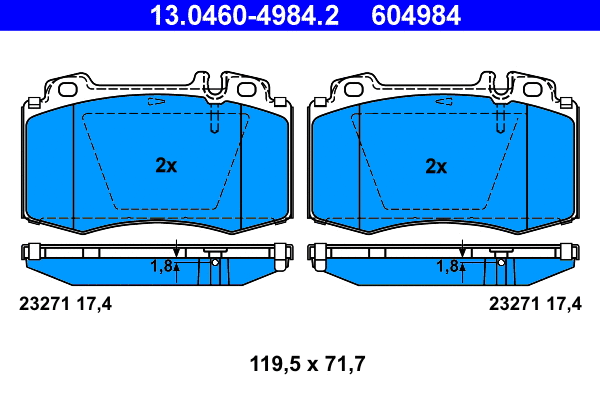 Brake Pad Set, disc brake (13.0460-4984.2)