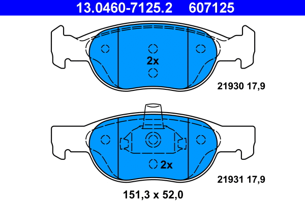Brake Pad Set, disc brake (13.0460-7125.2)