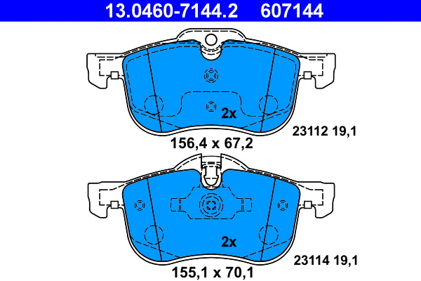 Brake Pad Set, disc brake (13.0460-7144.2)