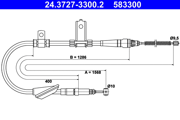 Cable Pull, parking brake (24.3727-3300.2)
