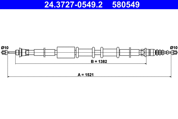 Cable Pull, parking brake (24.3727-0549.2)