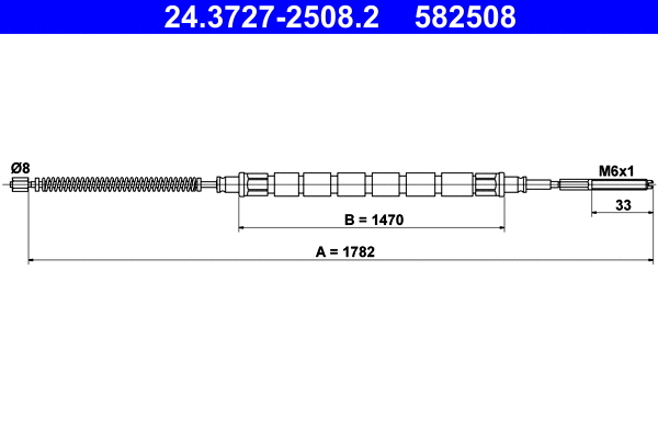 Cable Pull, parking brake (24.3727-2508.2)