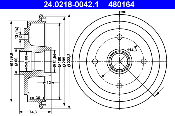 Brake Drum (24.0218-0042.1)