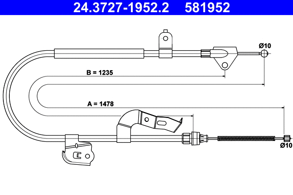 Cable Pull, parking brake (24.3727-1952.2)