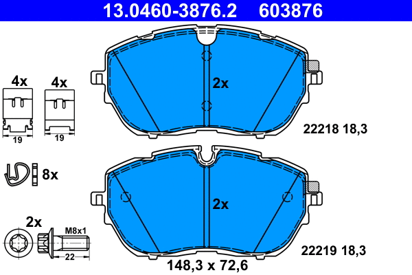 Brake Pad Set, disc brake (13.0460-3876.2)