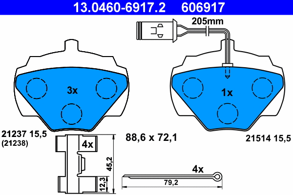 Brake Pad Set, disc brake (13.0460-6917.2)