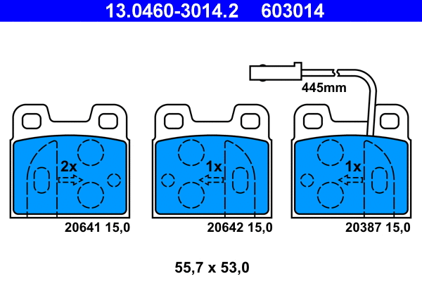 Brake Pad Set, disc brake (13.0460-3014.2)