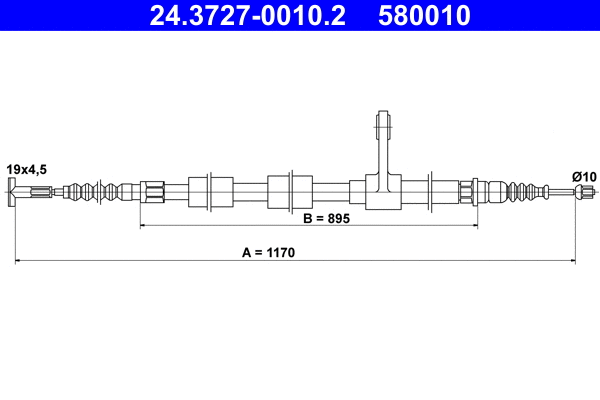 Cable Pull, parking brake (24.3727-0010.2)