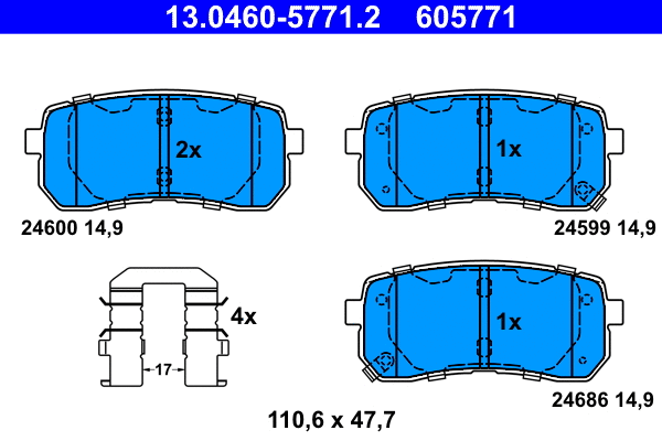 Brake Pad Set, disc brake (13.0460-5771.2)
