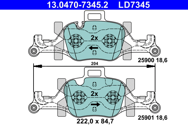 Brake Pad Set, disc brake (13.0470-7345.2)