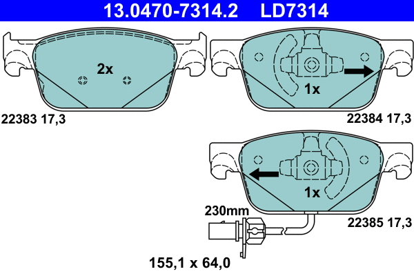 Brake Pad Set, disc brake (13.0470-7314.2)
