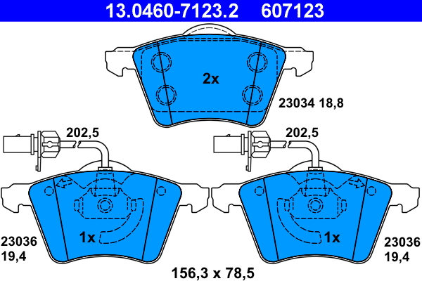 Brake Pad Set, disc brake (13.0460-7123.2)