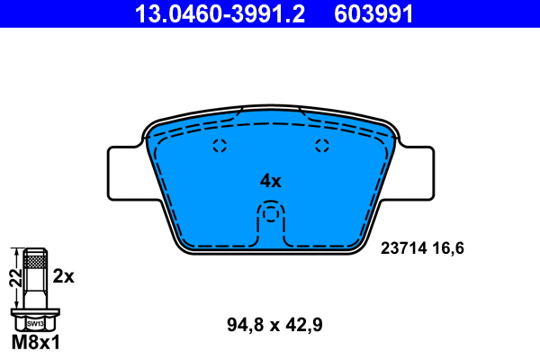 Brake Pad Set, disc brake (13.0460-3991.2)