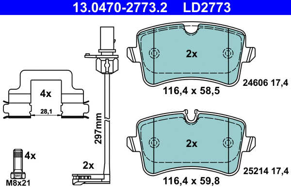 Brake Pad Set, disc brake (13.0470-2773.2)