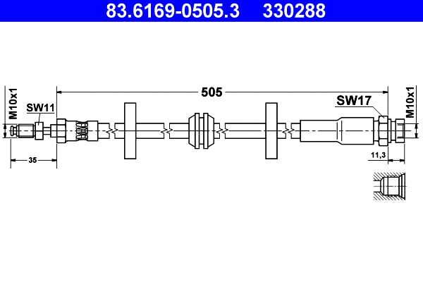 Brake Hose (83.6169-0505.3)