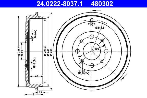 Brake Drum (24.0222-8037.1)